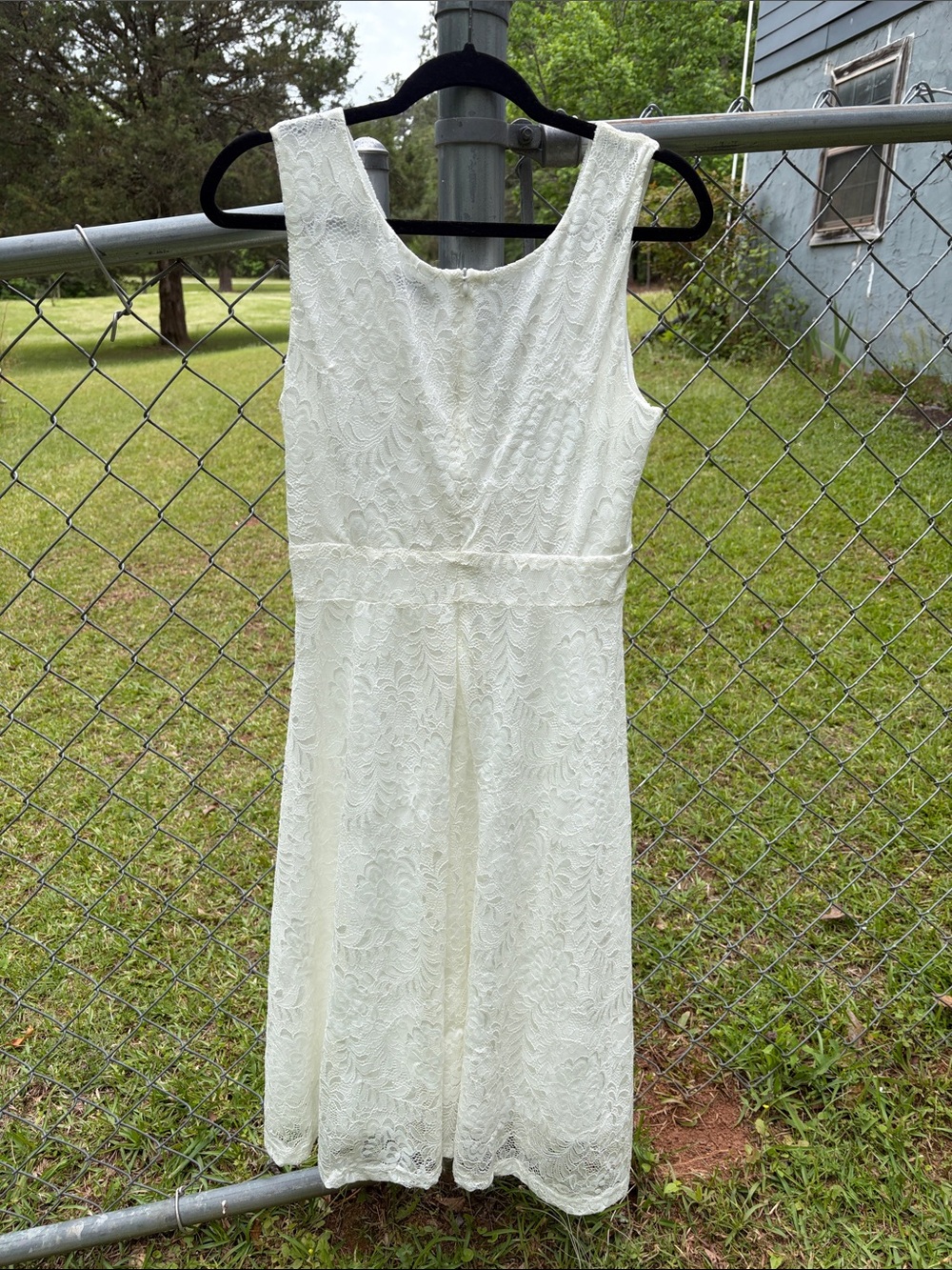 Grace Karin Cream Lace V-Neck Sleeveless Maxi Dress - Picture 3 of 5